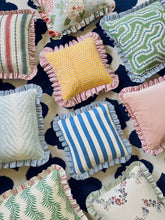 Load image into Gallery viewer, Blue Deckchair Stripe + Blue Narrow Stripe Frill
