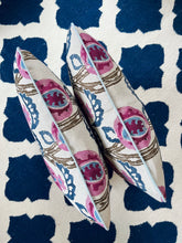 Load image into Gallery viewer, Pink Pomegranate + Pale Blue Piping