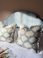 Load image into Gallery viewer, Blue Lattice + Blue Ticking Frill