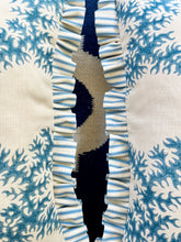 Load image into Gallery viewer, Blue Lattice + Blue Ticking Frill