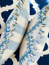 Load image into Gallery viewer, Blue Lattice + Blue Ticking Frill