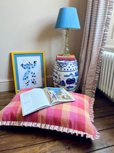 Load image into Gallery viewer, Multi Large Check + Red Ticking Frill