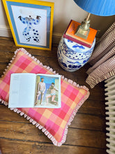 Load image into Gallery viewer, Multi Large Check + Red Ticking Frill