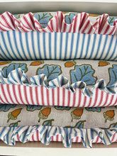 Load image into Gallery viewer, Oak Leaf and Acorn + Blue Ticking Frill