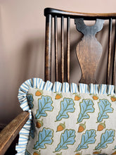 Load image into Gallery viewer, Oak Leaf and Acorn + Blue Ticking Frill