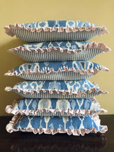 Load image into Gallery viewer, Blue Ikat + Pink Stripe Frill