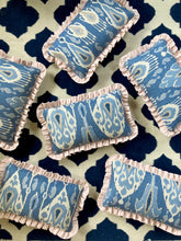 Load image into Gallery viewer, Blue Ikat + Pink Stripe Frill