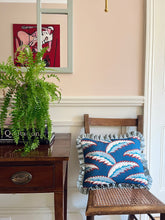 Load image into Gallery viewer, Blue Feathers + Pale Blue Frill