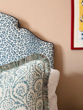 Load image into Gallery viewer, Aqua Block Print + Multi Fringe Trim