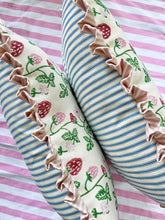 Load image into Gallery viewer, Red Strawberries + Pink Narrow Stripe Frill