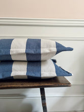 Load image into Gallery viewer, Denim and Ecru Wide Stripe + Oxford Border