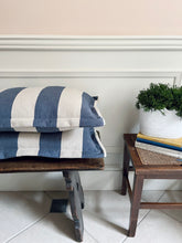 Load image into Gallery viewer, Denim and Ecru Wide Stripe + Oxford Border