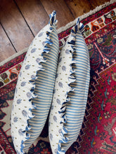 Load image into Gallery viewer, Blue Pretty Leaf + Blue Stripe Frill