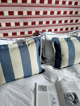 Load image into Gallery viewer, Denim and Ecru Wide Stripe + Oxford Border