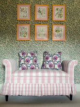 Load image into Gallery viewer, Pink Pomegranate + Pale Blue Piping