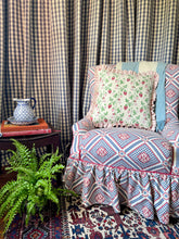 Load image into Gallery viewer, Red Strawberries + Pink Narrow Stripe Frill