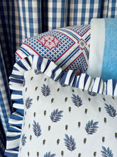 Load image into Gallery viewer, Blue Pretty Leaf + Blue Stripe Frill