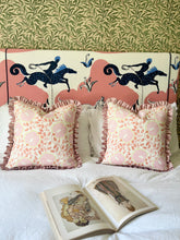 Load image into Gallery viewer, Pink and Peach Flower + Red Ticking Stripe Frill