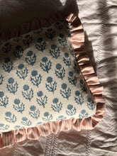 Load image into Gallery viewer, Floral Block Print + Pink Stripe Frill