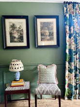 Load image into Gallery viewer, Green Ashok Block Print + Pink Stripe Frill