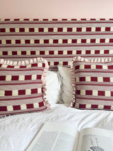 Load image into Gallery viewer, Red Square Stripe + Pale Pink Frill