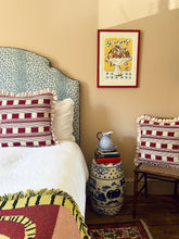 Load image into Gallery viewer, Red Square Stripe + Pale Pink Frill