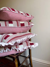 Load image into Gallery viewer, Red Square Stripe + Pale Pink Frill