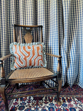 Load image into Gallery viewer, Orange and Blue Maze + Pale Blue Frill