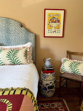 Load image into Gallery viewer, Green Scrolling Fern + Pink Stripe Frill