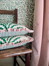 Load image into Gallery viewer, Green Scrolling Fern + Pink Stripe Frill