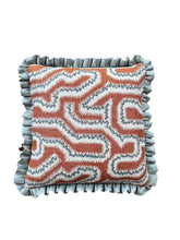 Load image into Gallery viewer, Orange and Blue Maze + Pale Blue Frill