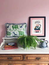 Load image into Gallery viewer, Tiger and Elephant + Blue Stripe Frill