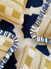 Load image into Gallery viewer, Yellow Square Stripe + Plain Pink Piping