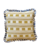 Load image into Gallery viewer, Yellow Square Stripe + Blue Stripe Frill