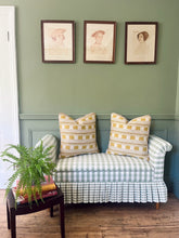 Load image into Gallery viewer, Yellow Square Stripe + Plain Pink Piping