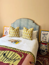 Load image into Gallery viewer, Yellow Square Stripe + Plain Pink Piping