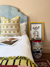 Load image into Gallery viewer, Yellow Square Stripe + Plain Pink Piping