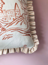 Load image into Gallery viewer, Orange Woodland Scene + Peach Stripe Frill