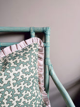 Load image into Gallery viewer, Aqua Squiggle + Pink Stripe Frill