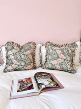 Load image into Gallery viewer, Turquoise and Pink Floral + Turquoise and Pink Floral Frill