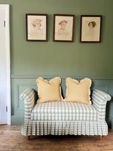 Load image into Gallery viewer, Mustard Scrolling Leaf + Yellow Stripe Frill