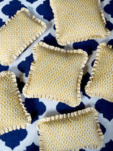 Load image into Gallery viewer, Mustard Scrolling Leaf + Yellow Stripe Frill