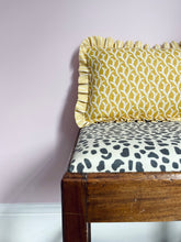 Load image into Gallery viewer, Mustard Scrolling Leaf + Yellow Stripe Frill