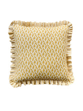 Load image into Gallery viewer, Mustard Scrolling Leaf + Yellow Stripe Frill