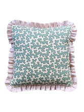 Load image into Gallery viewer, Aqua Squiggle + Pink Stripe Frill