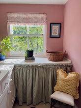 Load image into Gallery viewer, Mustard Scrolling Leaf + Yellow Stripe Frill