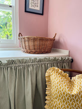 Load image into Gallery viewer, Mustard Scrolling Leaf + Yellow Stripe Frill