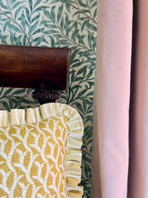 Load image into Gallery viewer, Mustard Scrolling Leaf + Yellow Stripe Frill