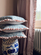 Load image into Gallery viewer, Denim Blue Pomegranate + Pink Stripe Frill