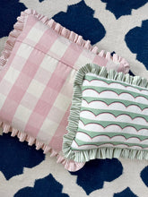 Load image into Gallery viewer, Green Scallop + Pink Stripe Frill